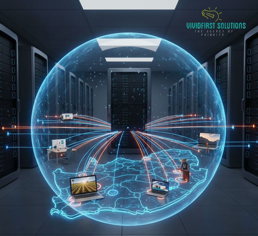 Logistics network visualised across a distribution centre